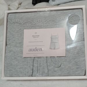 Auden Light Gray Lace Pajama Set